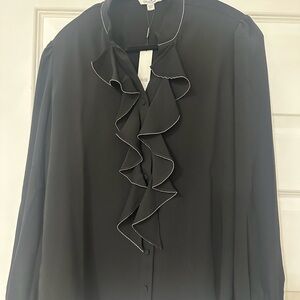 Chico’s Elegant Black Ruffled Women's Top (Chicos size 1)
